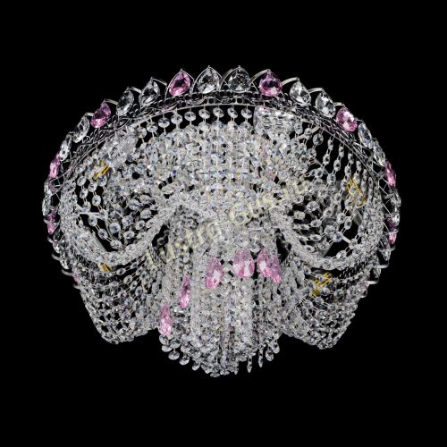 Люстра Жасмин Каскад розовый в Симферополе Гусь Хрустальный