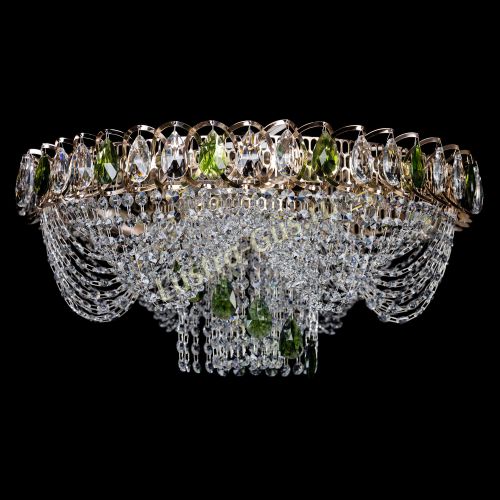 Люстра Жасмин Каскад зеленый в Симферополе Гусь Хрустальный