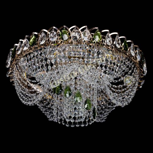 Люстра Жасмин Каскад зеленый в Симферополе Гусь Хрустальный