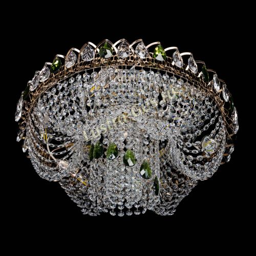 Люстра Жасмин Каскад зеленый в Симферополе Гусь Хрустальный