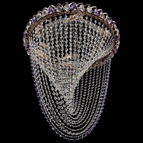 Люстра ﻿Жасмин Веер фиолетовая в Симферополе Гусь Хрустальный