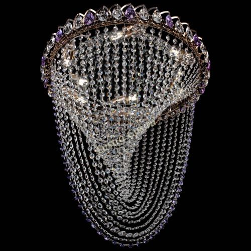 Люстра ﻿Жасмин Веер фиолетовая в Симферополе Гусь Хрустальный