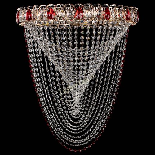 Люстра ﻿Жасмин Веер красная в Симферополе Гусь Хрустальный