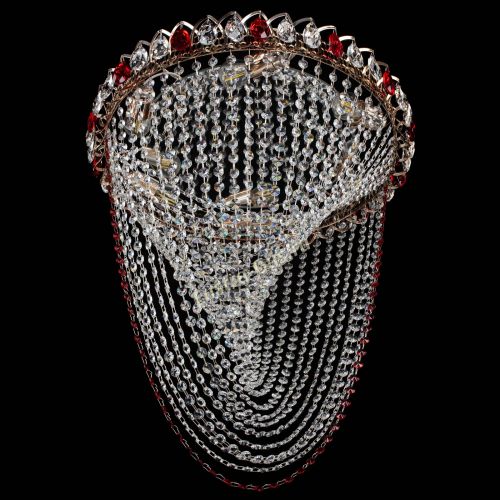 Люстра ﻿Жасмин Веер красная в Симферополе Гусь Хрустальный