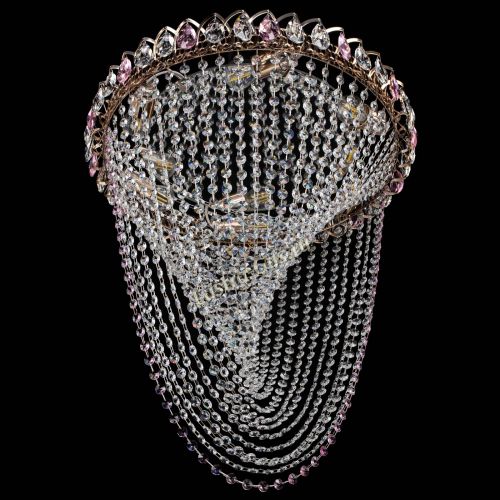 Люстра ﻿Жасмин Веер розовая в Симферополе Гусь Хрустальный