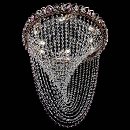 Люстра ﻿Жасмин Веер розовая в Симферополе Гусь Хрустальный