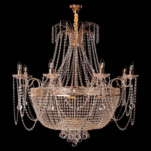 Люстра Валенсия №10 - 16 ламп рожковая в Симферополе Гусь Хрустальный