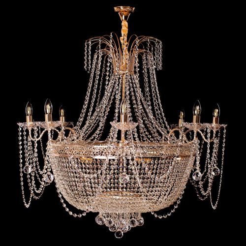 Люстра Валенсия №10 - 16 ламп рожковая в Симферополе Гусь Хрустальный